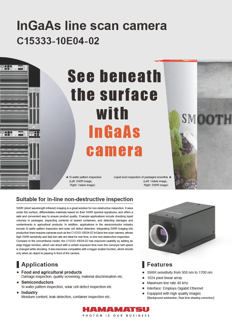 InGaAs line scan camera C15333-10E04-02