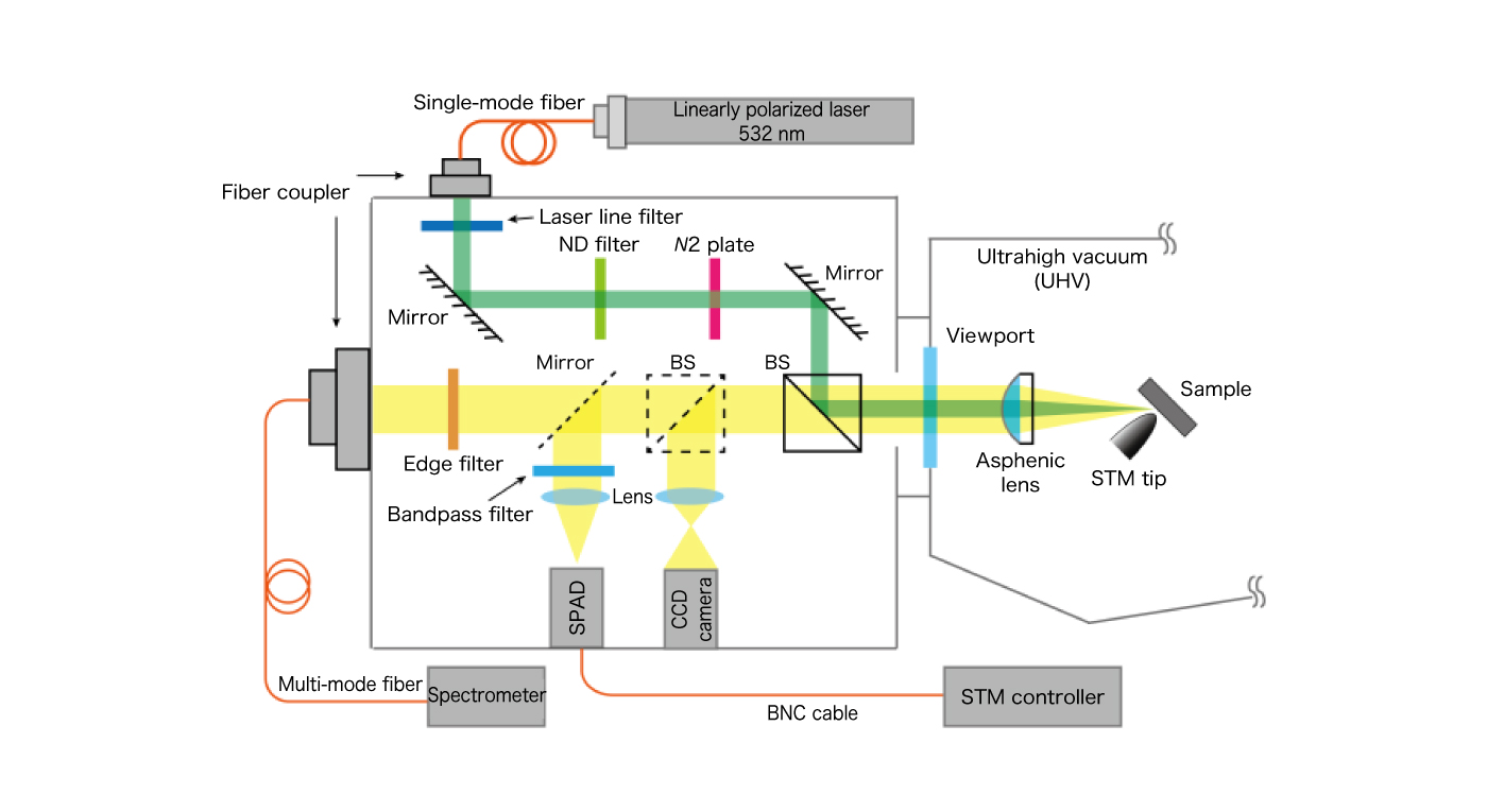 Experiment diagram of Tip-enhanced Raman scattering