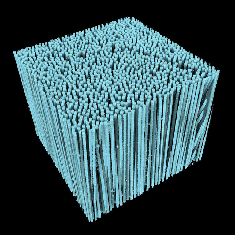 Glass fiber orientation displayed in 3D